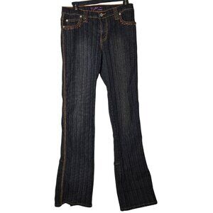 Fluid‎ Jeans Juniors Pleated Sequin Denim Blue Jeans Size 13 Y2K 2000s Grunge
